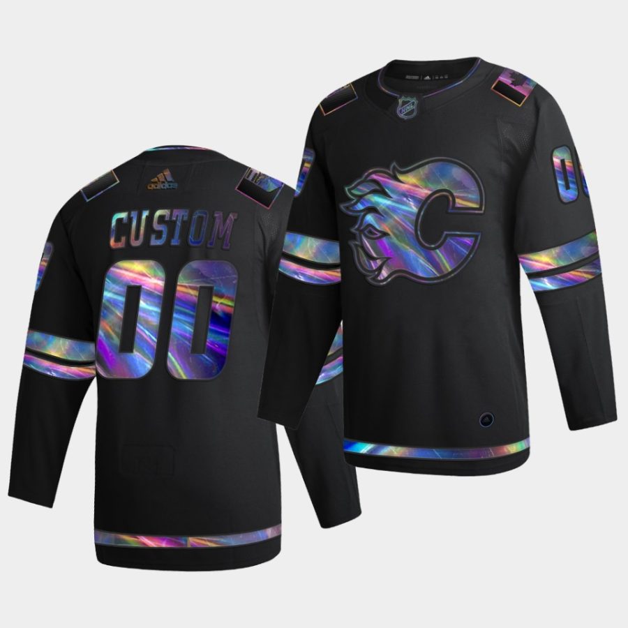 custom flames 2020 21 black iridescent holographic collection authentic jersey