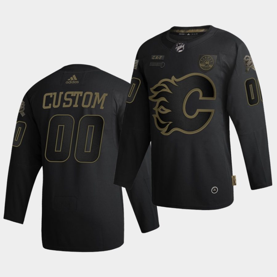 custom flames black 2020 salute to service authentic jersey