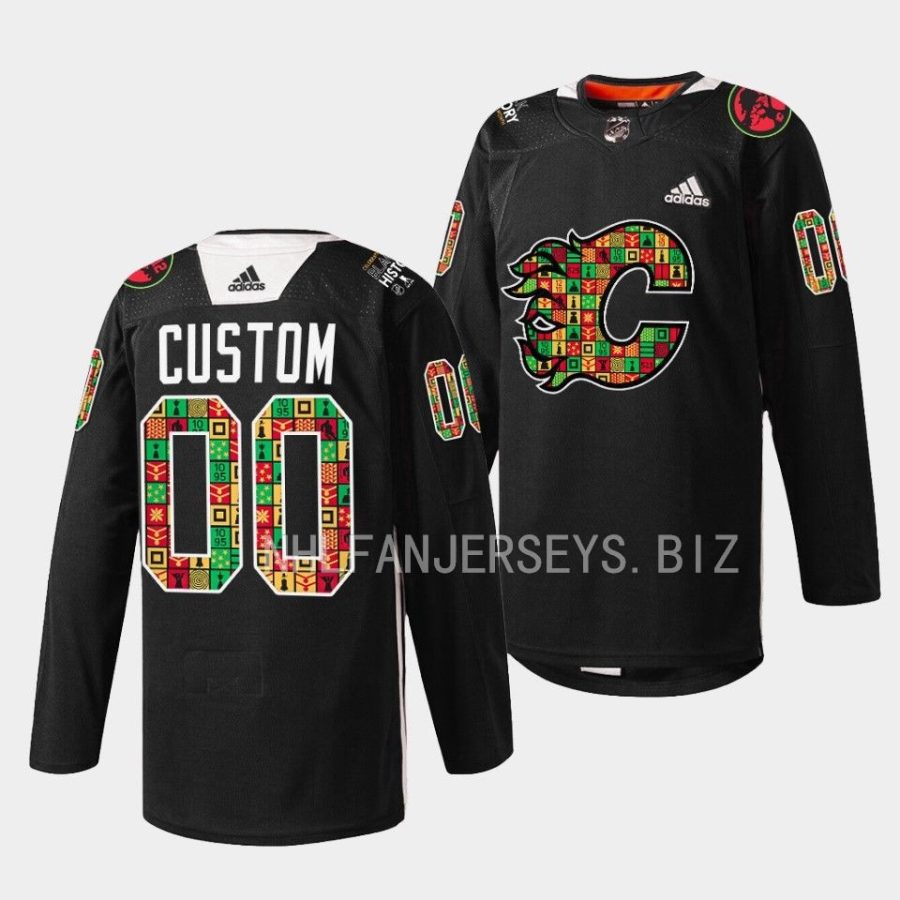 custom flames jarome iginla 2023black history month black jersey