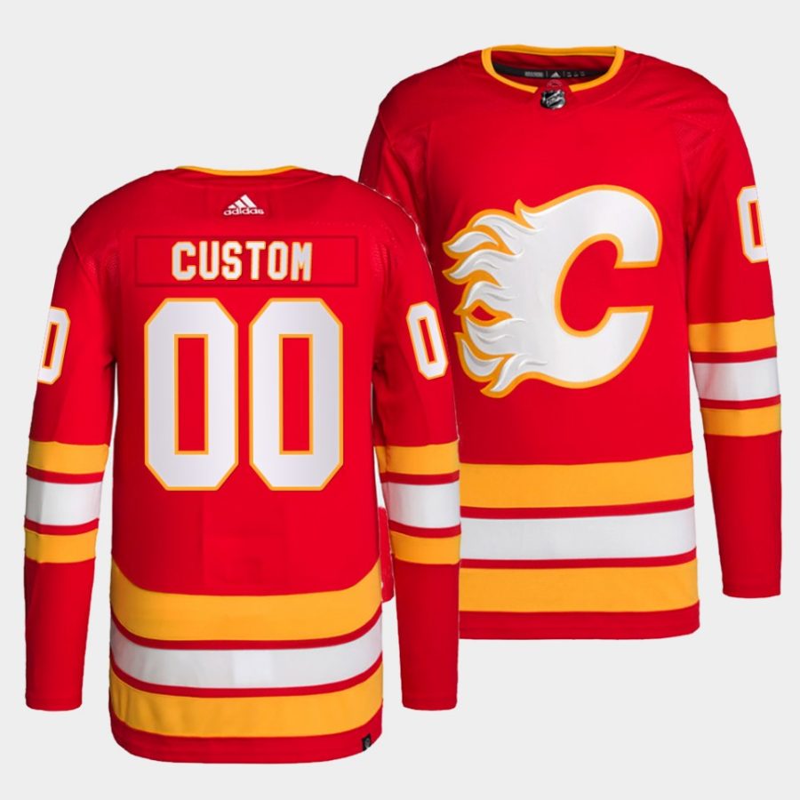 custom flames red primegreen authentic home jersey