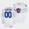 custom france 2022 iihf world championship home white jersey