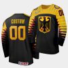 custom germany 2020 iihf world ice hockey black jersey