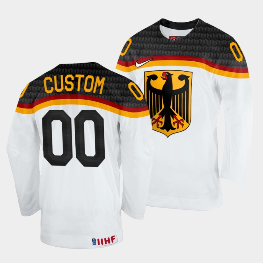 custom germany 2022 iihf world championship home white jersey