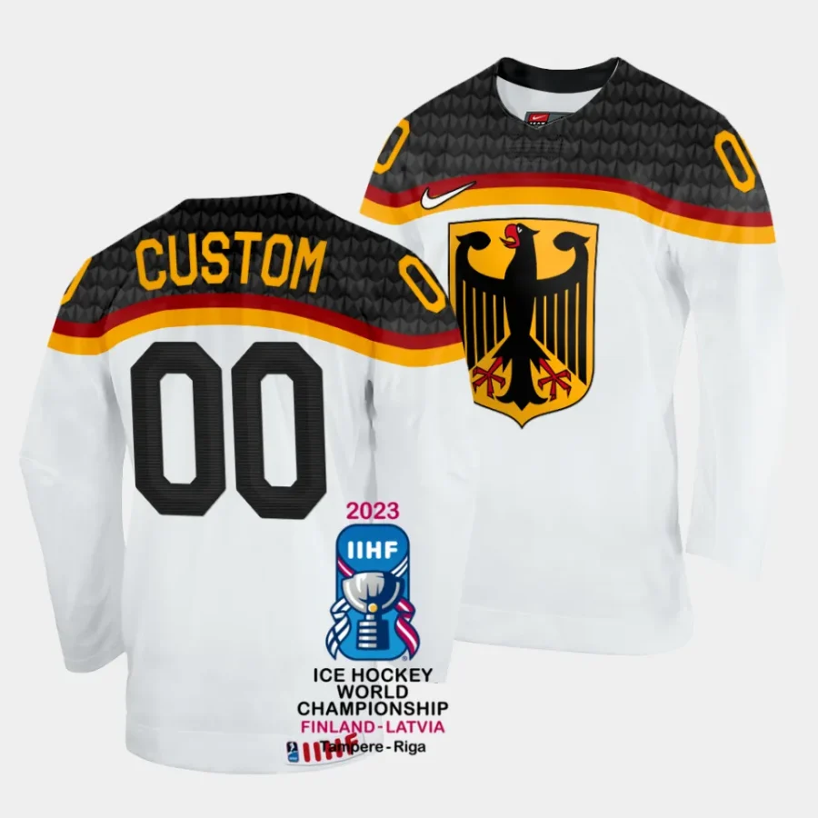 custom germany 2023 iihf world championship home white jersey