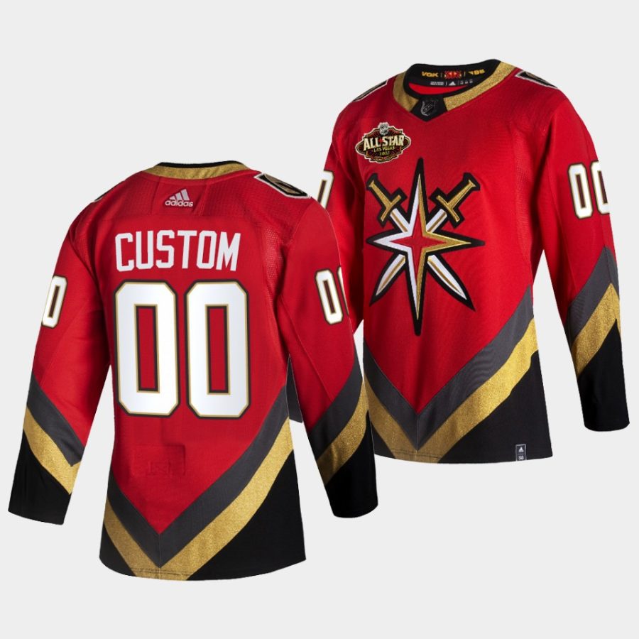 custom golden knights 2022 all star red jersey