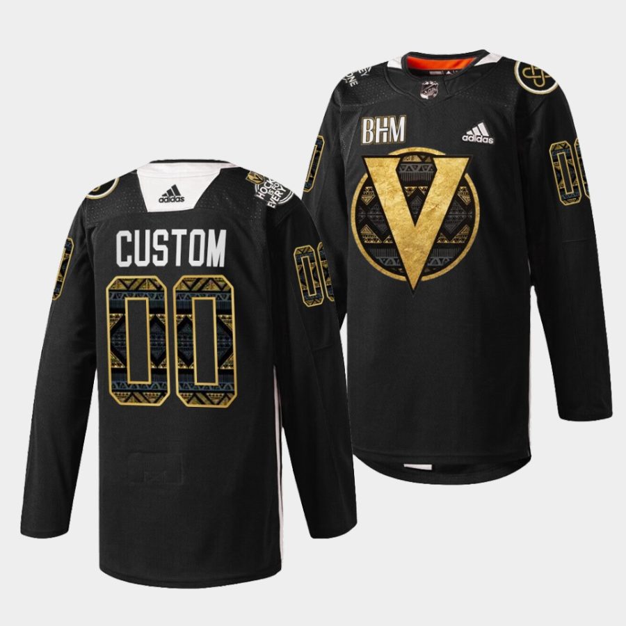 custom golden knights black black history month 2022 warm up jersey