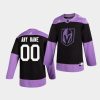 custom golden knights black hockey fights cancer practice jersey