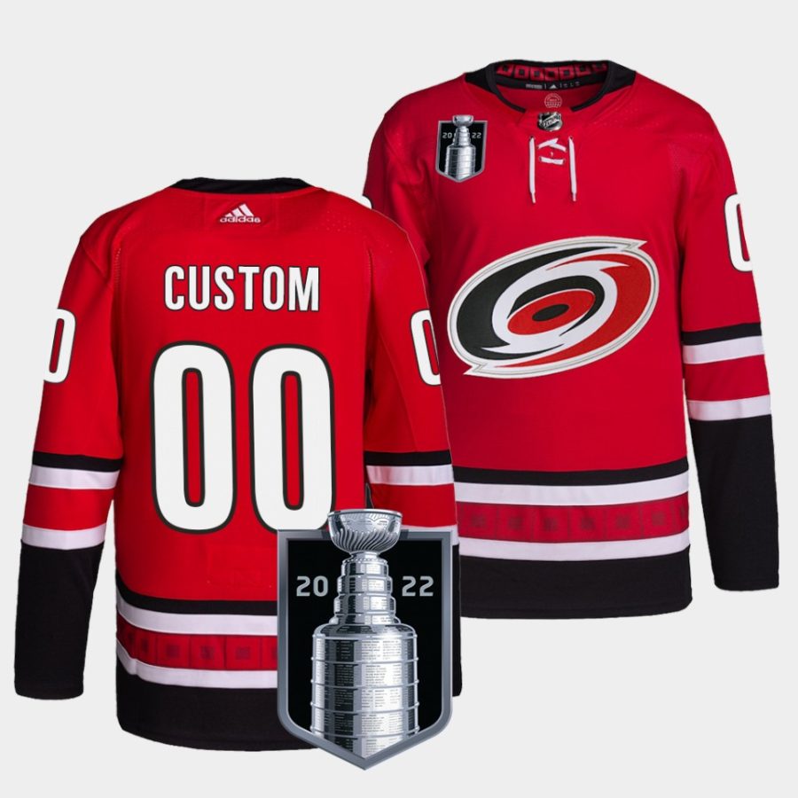 custom hurricanes red 2022 stanley cup playoffs authentic pro jersey