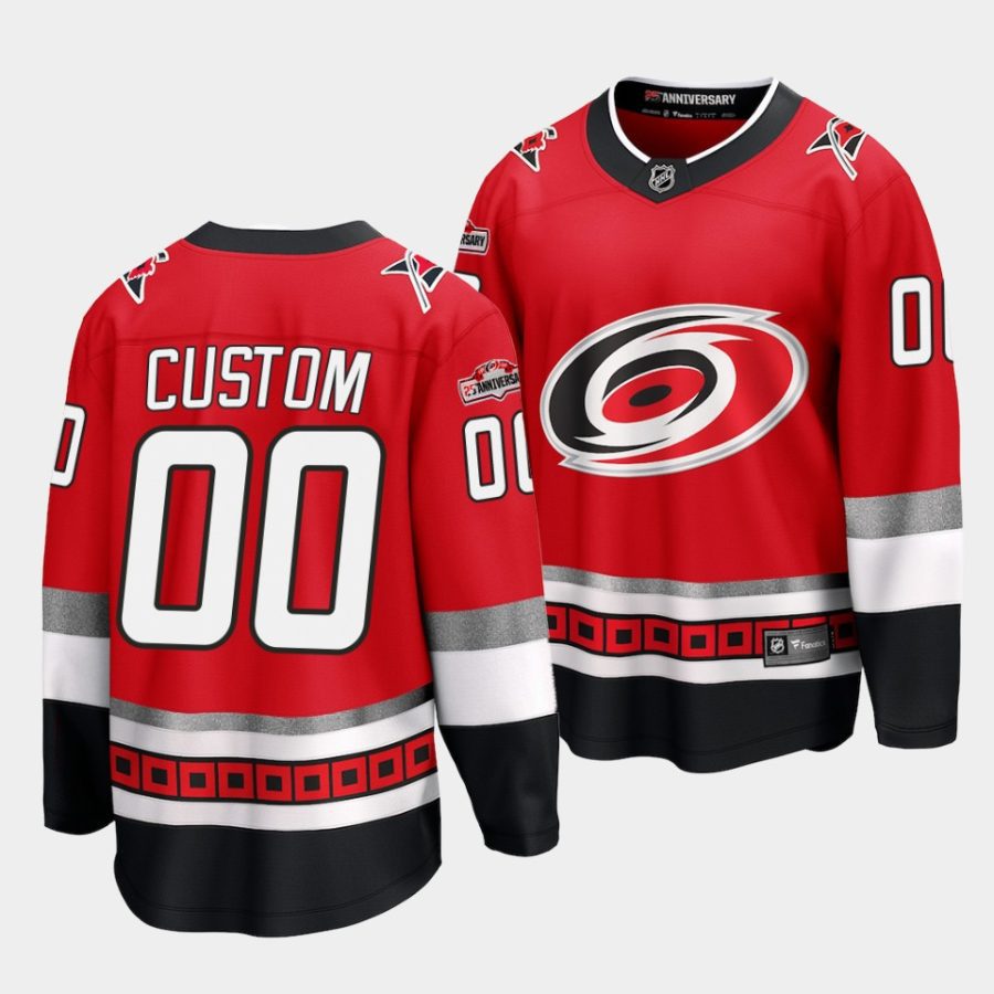 custom hurricanes red 25th anniversary premier jersey