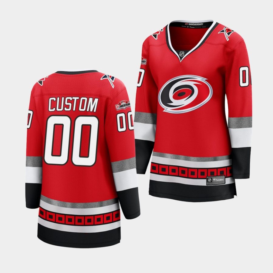 custom hurricanes red 25th anniversary women jerseys