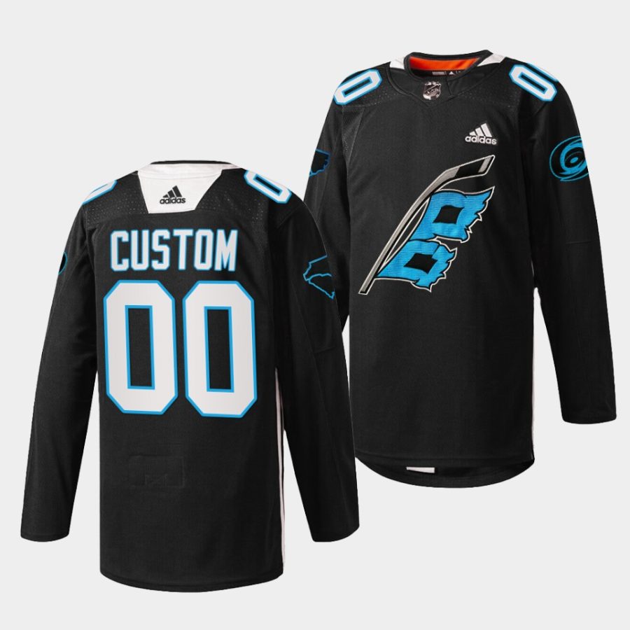 custom hurricanes warm up sweater 2022panthers night black jersey