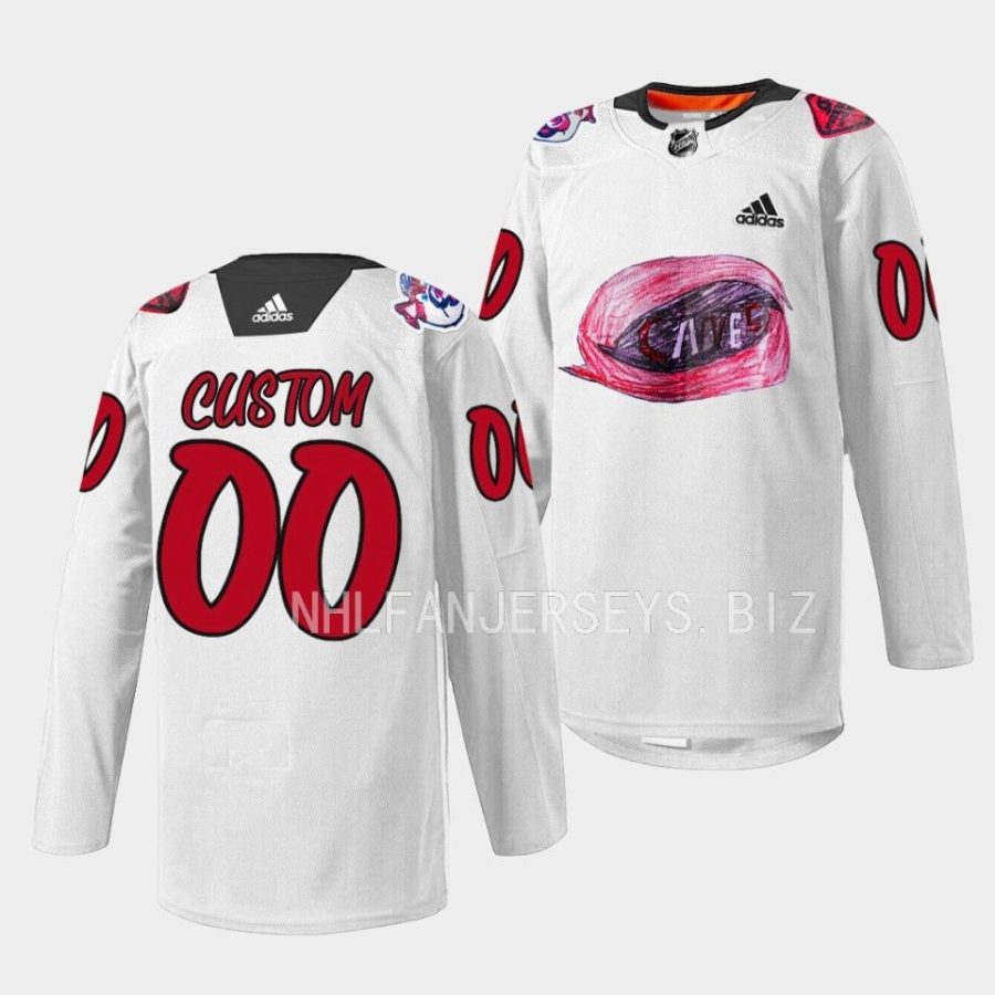 custom hurricanes white 2023 kids day warmup jersey