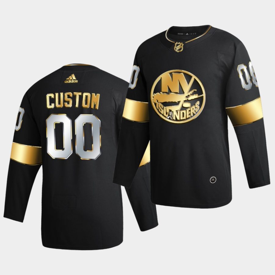 custom islanders 2020 21 black golden edition limited authentic jersey