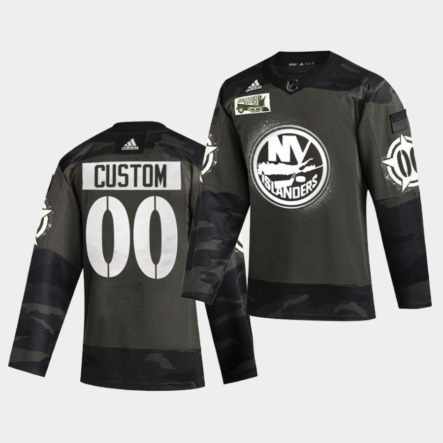 custom islanders camo 2021 military night authentic limited jersey