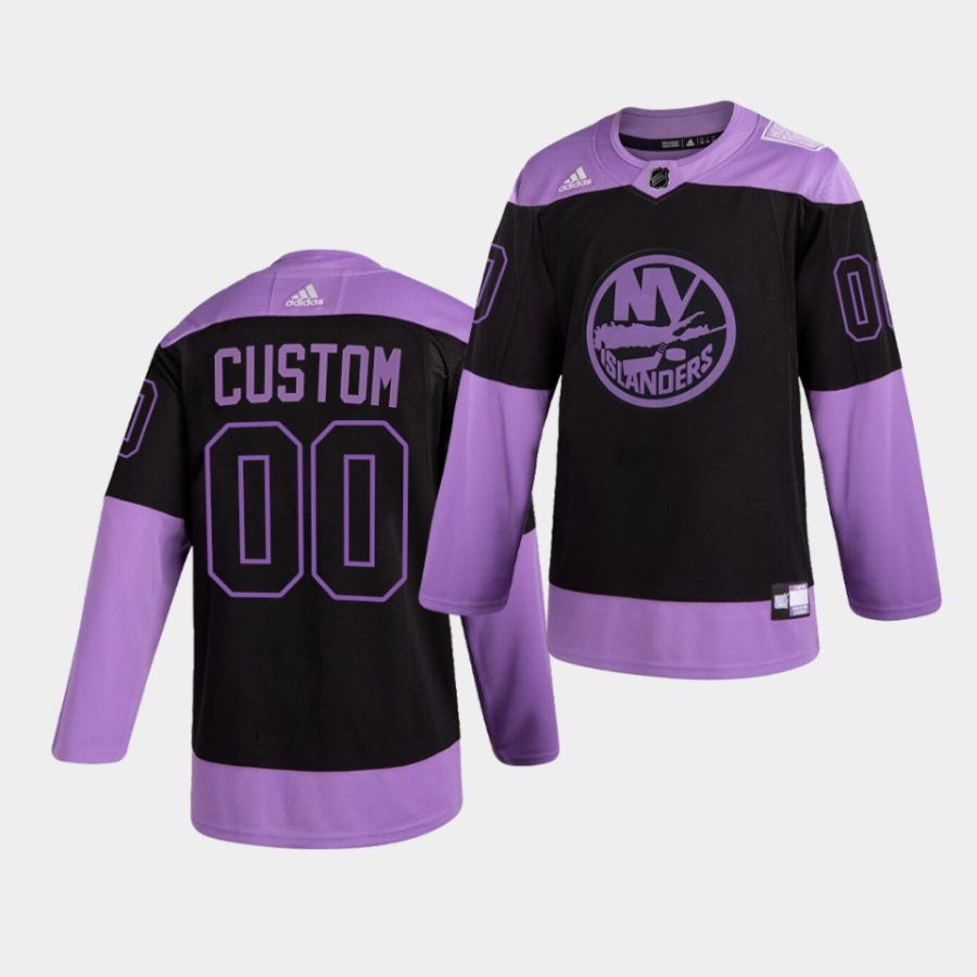 custom islanders purple hockeyfightscancer authentic jersey