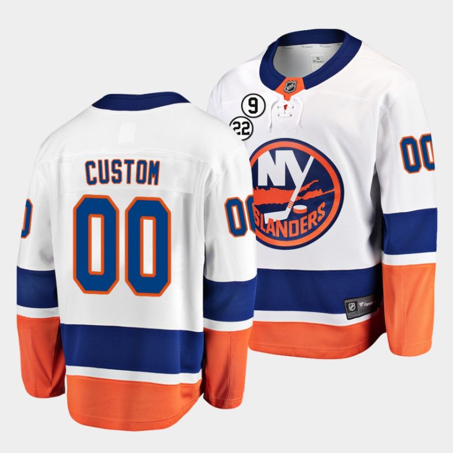 custom islanders white no.22 patch honor bossy jersey