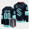 custom kraken blue 2023 stanley cup playoffs home jersey