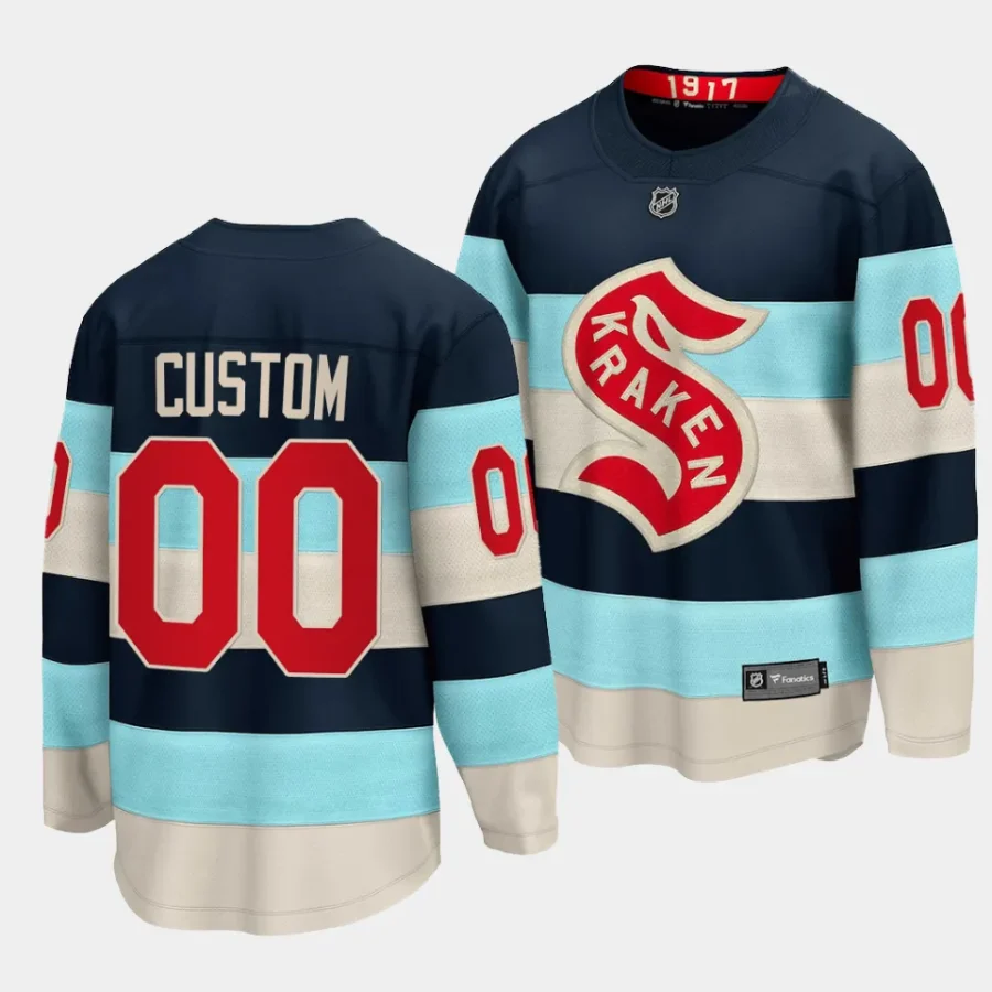 custom kraken blue 2024 nhl winter classic breakaway player jersey