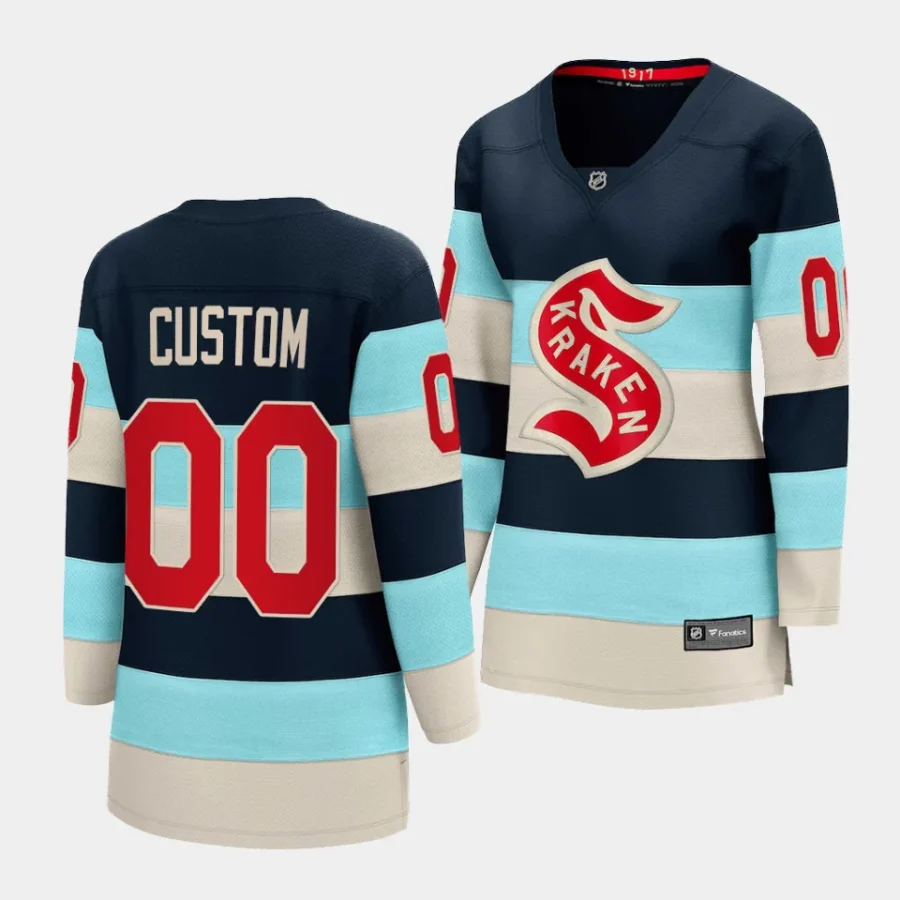 custom kraken blue 2024 nhl winter classic women jerseys