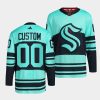 custom kraken ice blue 2022reverse retro 2.0 authentic primegreen jersey