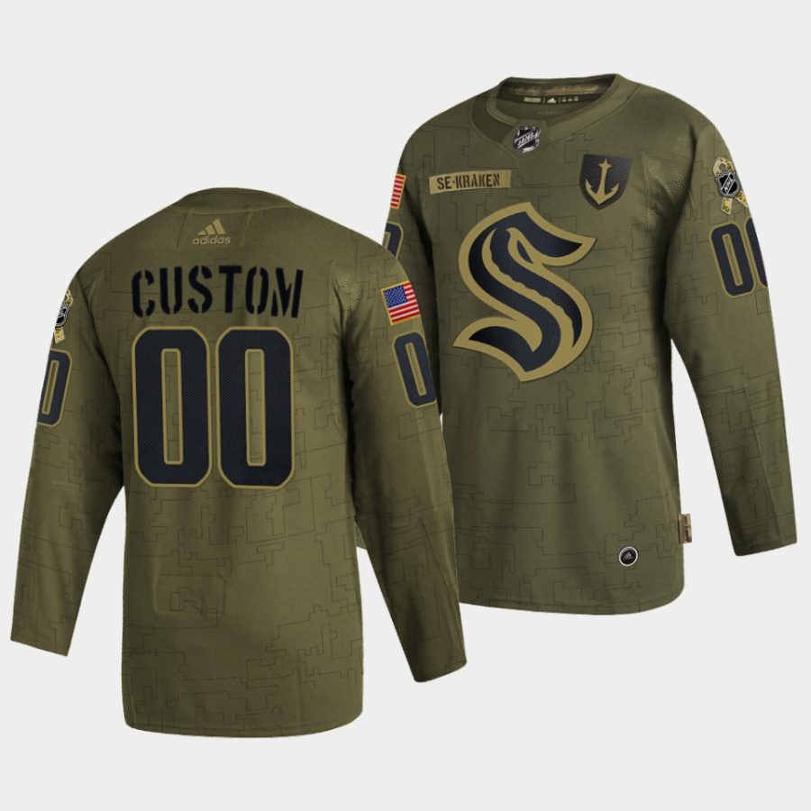 custom kraken olive veterans day 2021 military appreciation jersey