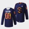 custom kraken stevie artwork warmup 2022women of hockey navy jersey