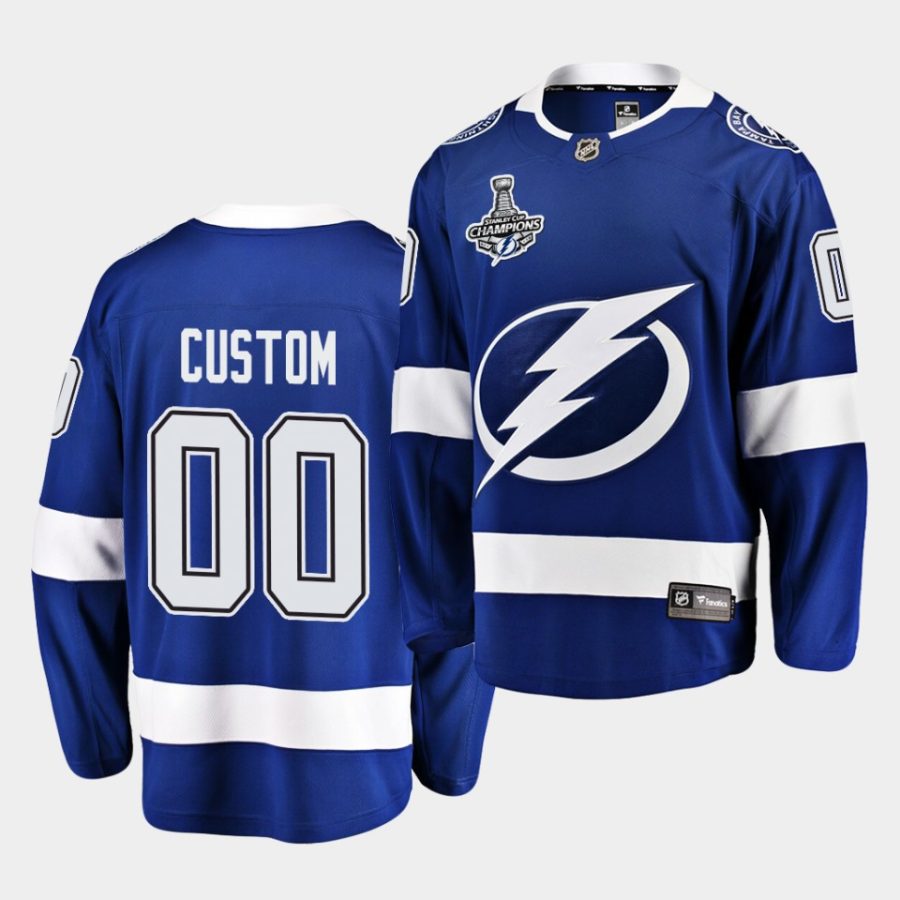 custom lightning 2020 stanley cup champions blue home men jersey