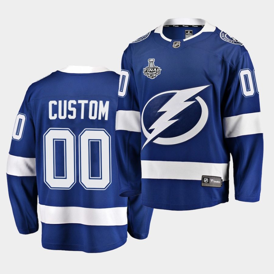 custom lightning 2020 stanley cup final bound blue home player youth jersey