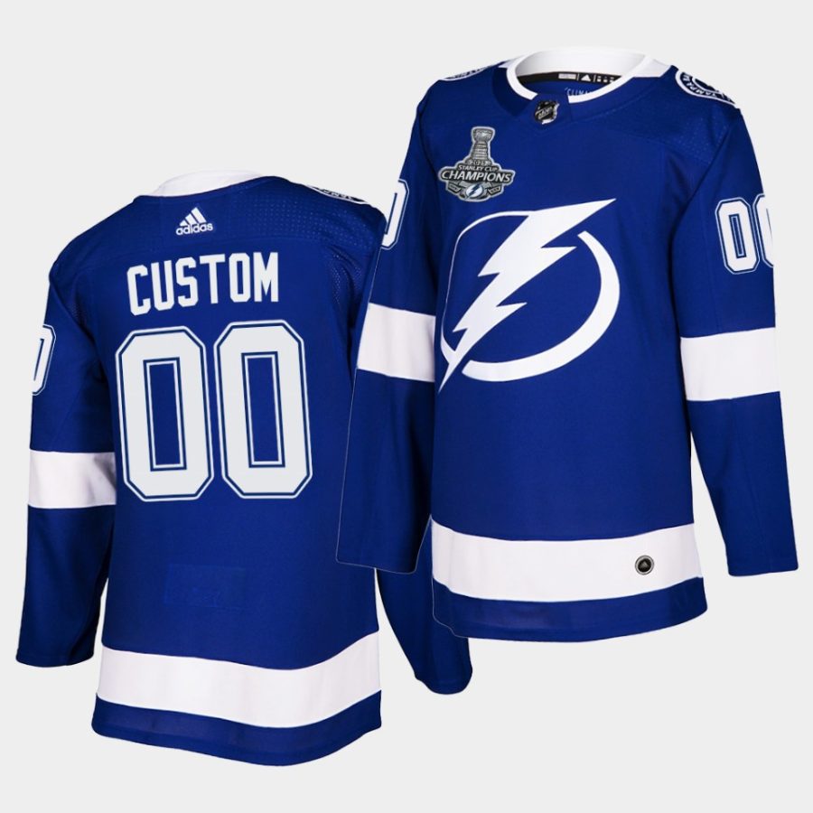 custom lightning 2021 stanley cup champions blue authentic patch men jersey