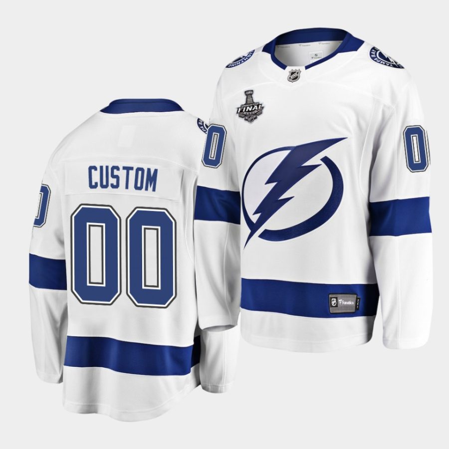 custom lightning 2021 stanley cup final white away jersey