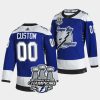 custom lightning 3x stanley cup champions blue reverse retro men jersey