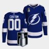 custom lightning blue 2022 stanley cup playoffs authentic pro jersey