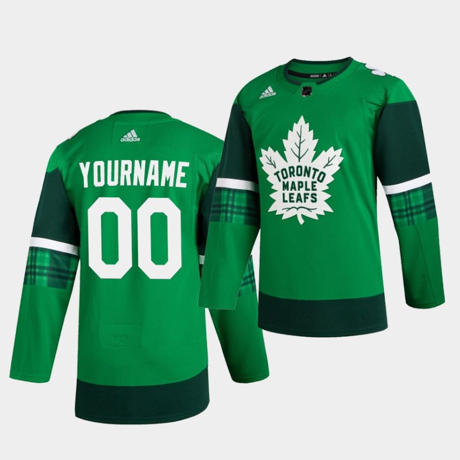 custom maple leafs 2020 st. patricks day green jersey