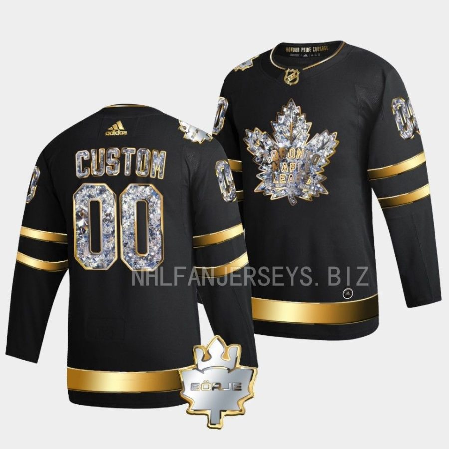 custom maple leafs 2022 black memorial borje patch diamond edition jersey