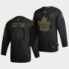 custom maple leafs black 2020 salute to service authentic jersey