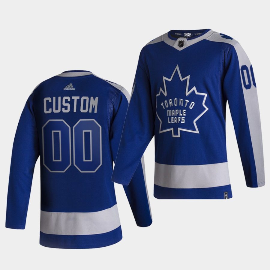 custom maple leafs blue 2021 reverse retro special edition authentic jersey