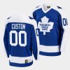 custom maple leafs blue vintage replica jersey