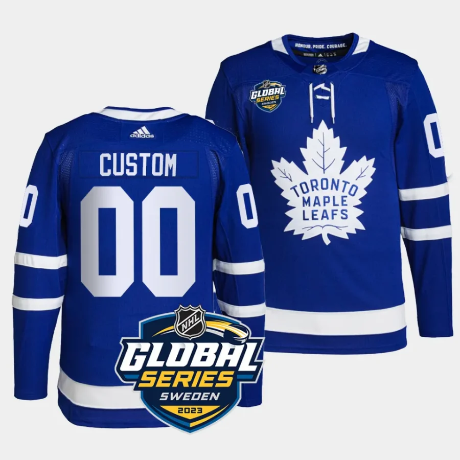 custom maple leafs royal 2023 nhl global series sweden authentic jersey