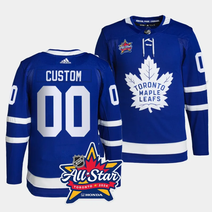 custom maple leafs royal 2024 nhl all star logo authentic home jersey