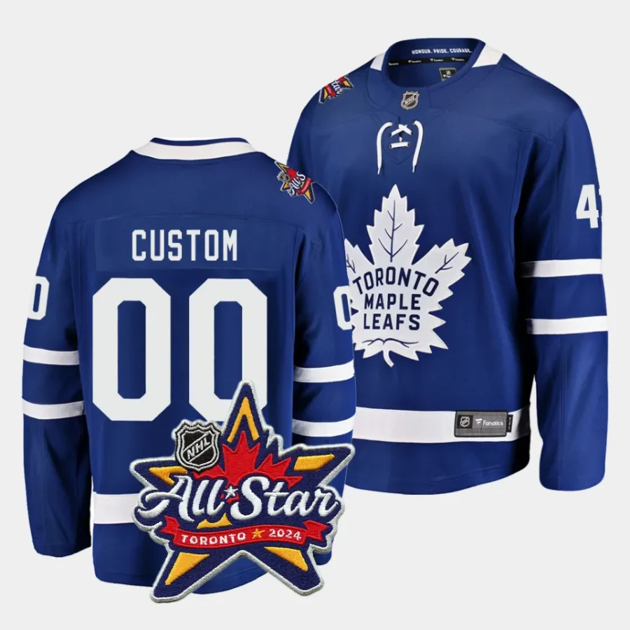 custom maple leafs royal 2024 nhl all star patch home jersey