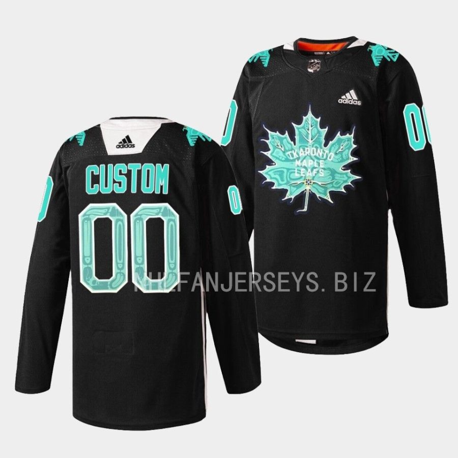 custom maple leafs warmup sweater 2023indigenous celebration game black jersey