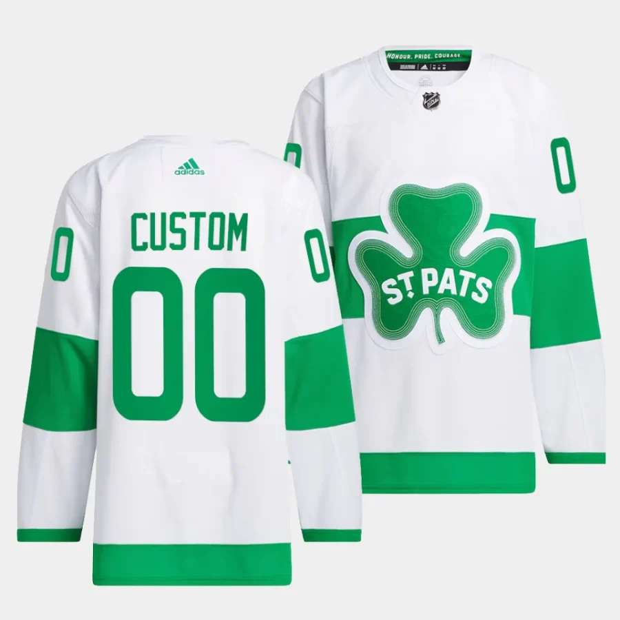 custom maple leafs white 2024 st. patricks alternate primegreen authentic jersey