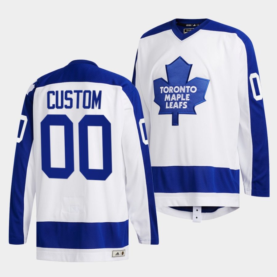 custom maple leafs white team classics primary logo jersey