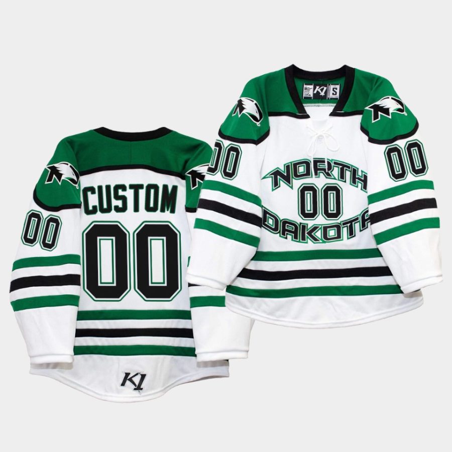 custom nchc home white college hockey jersey