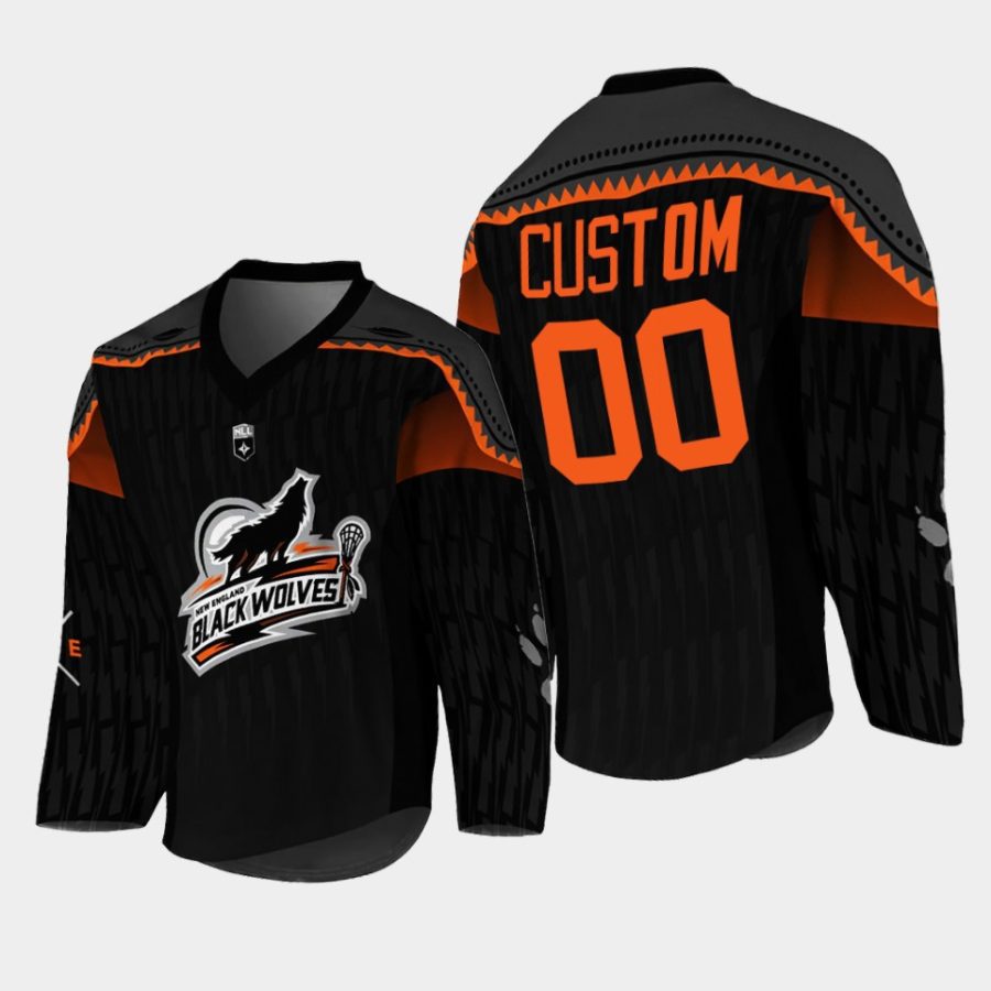 custom new england black wolves 2022hockey black replica jersey