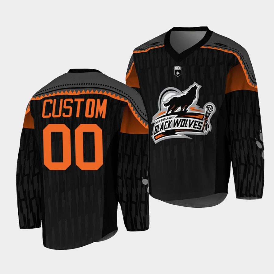 custom new england black wolves replica black jersey