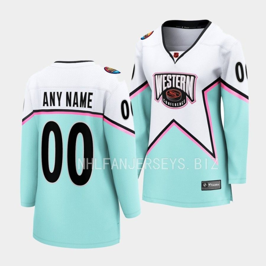 custom nhl white 2023 all star game western conference womenjersey