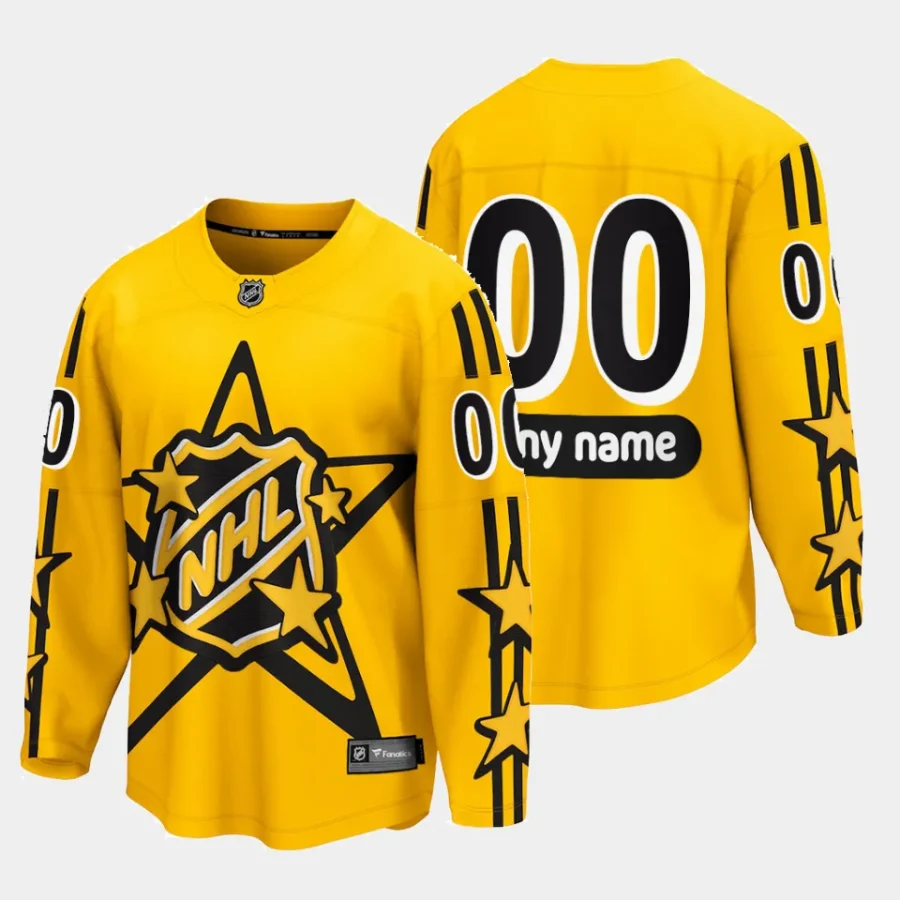 custom nhl yellow 2024 nhl all star game breakaway jersey