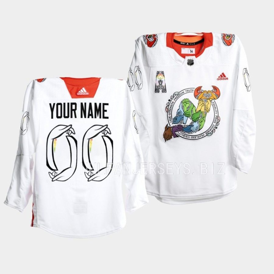 custom nj devils warm up 2022 23 pride white jersey