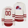 custom nordiques white center ice crew retro cotton jersey